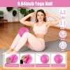 14Pcs Pilates Ring Essentials Kit For Women with Yoga Ball Arm Stretcher 5 Resistant Bands Figure 8 Resistant Band Elastic Band Non-slip Socks Yoga St