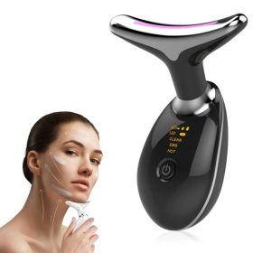 Neck Face Massager Face Sculpting Tool 3 Colour Modes And Vibration For Facial Massager For Double Chin - Black (Option: Defaulttitle)