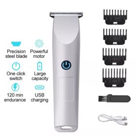 Men Pro Electric Hair Clippers Beard Trimmer Cutting Barber Shaving Machine White (Logistics Only For USPS.TK/TMEU Only For Self-pickup) (Option: Defaulttitle)