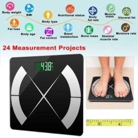 Smart Body Composition Scale Fat Monitor Digital APP Scale BMI Health Analyzer For Valentines Gift Spring Exerciser (Option: Black)